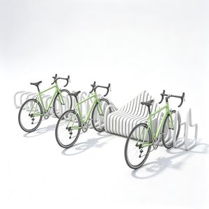 Bicycle Bike Parking Rack Wave Design Floor Standing Coated Steel Lockable New Arrival Weatherproof Plaza Solution