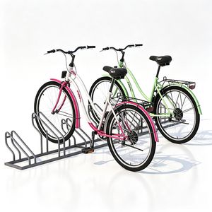 Bicycle Bike Parking Rack Wave Design Floor Standing Powder Coated Steel Waterproof Outdoor Lobby Area