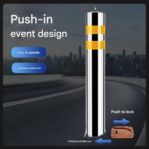 Push in Removable Stainless Steel Bollard with Quick Lock Design Urban Factory Campus Parking Road with Custom Color Powder Coating