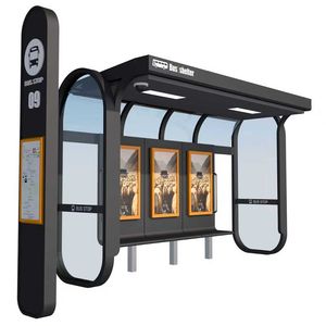 Solar Bus Shelter Intelligent Bus Shelter for Outdoor with Bench