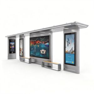 Bus Stop Shelter Outdoor Digital Advertising Smart Solar Bus Shelter