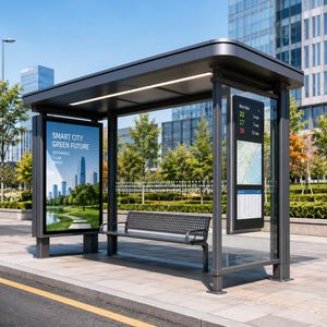 Waterproof Solar Bus Shelter Metal Shelter Bus Stop Shelter
