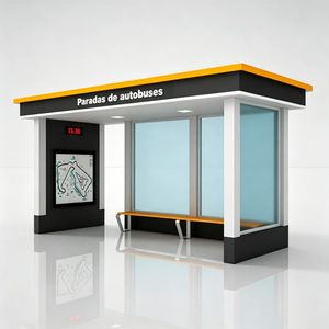 Public Solar Powered Bus Shelter Modern Digital Bus Stop Shelter