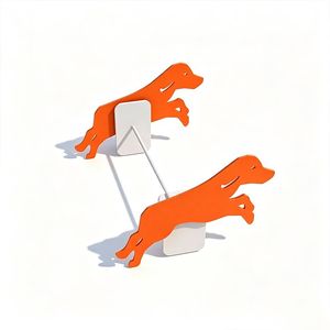 Pet Training Dog Park Spring Rocker Double Seat Puppy Shape Orange Steel Outdoor