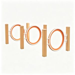 Pet Training Dog Park Jump Hoop Trio Ring Orange White Wooden Outdoor
