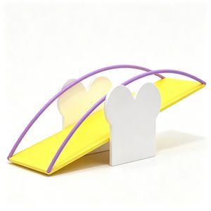 Pet Training Dog Park Seesaw Heart Support Rail Yellow Purple Plastic Outdoor