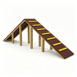 Pet Training Dog Park a Frame Climb Slope Anti Slip Slat Brown Wooden Outdoor