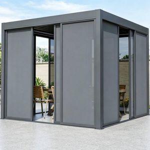 Modern Bioclimatic Aluminum Pergola Waterproof Louver Roof with Hidden Drainage System for Outdoor