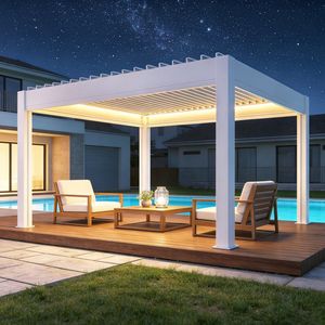 Weatherproof Aluminum Louvered Pergola for Outdoor Restaurant Patio