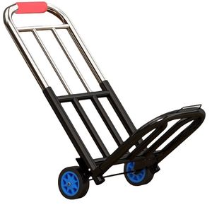 Telescopic Handle Folding Hand Truck for Luggage Transport Station Hospital Restaurant Kitchen Warehouse Factory with Custom Color Powder Coated Finish