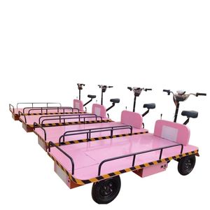 Seated Platform Large Electric Trolley for Plant Cargo Transport Workshop Logistics Industrial Construction Warehouse with Non Slip Deck Solid Wheel