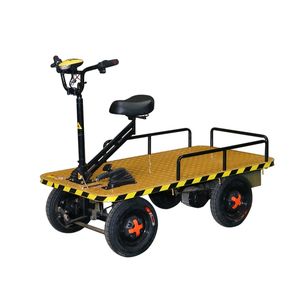 Four Wheel Riding Electric Trolley for Factory Cargo Handling Terminal Mall Hotel Hospital Warehouse with Custom Size Powder Coated Finish