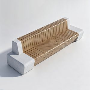 Solar Weatherproof Outdoor Garden Furniture Public Wooden Park Bench
