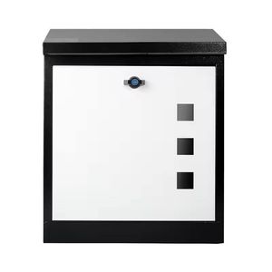 Black White Metal Wall Mounted Mailbox for Front Door Letters Campus Sidewalk Backyard Farm with Waterproof Lid Anti Theft Lock