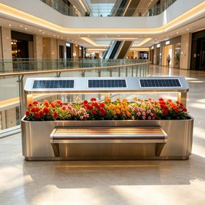 Elegant Rectangular Metal Flower Pot for Outdoor Plaza Display Garden Plant Planter