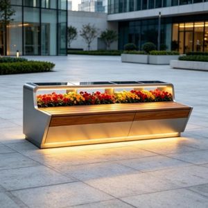 Outdoor Metal Planter Box Seat Type for Garden Flower Pot Landscape Project