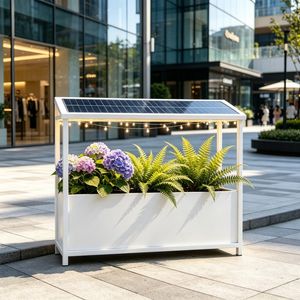 Custom Steel Planter Garden Plant Planter Metal Rectangular Solar Energy Plant Box
