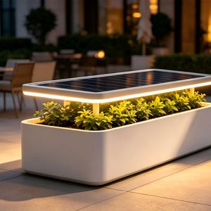 Outdoor Metal Garden Planter Box Solar for Street Greening