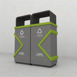 Outdoor Metal Rubbish Garbage Bin Customize Steel Street Waste Bin